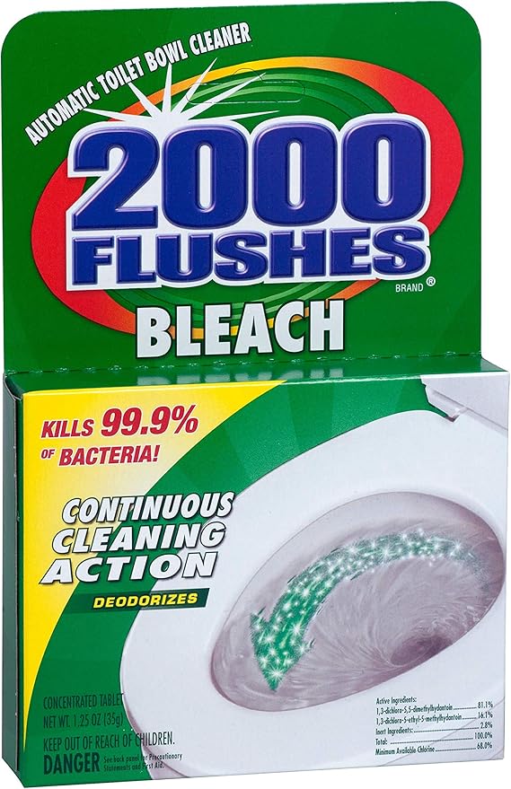 2000 Flushes Blue Plus Bleach Automatic Toilet Bowl Cleaner, 1.25 OZ