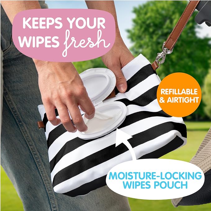 Bumco Diaper Clutch - Portable Wipes Dispenser & Baby Travel Essential, Airtight Baby Wipes Dispenser, Refillable Wipes Container, Travel Baby Essentials, Baby Wipe Dispenser, Diaper Bag Purse