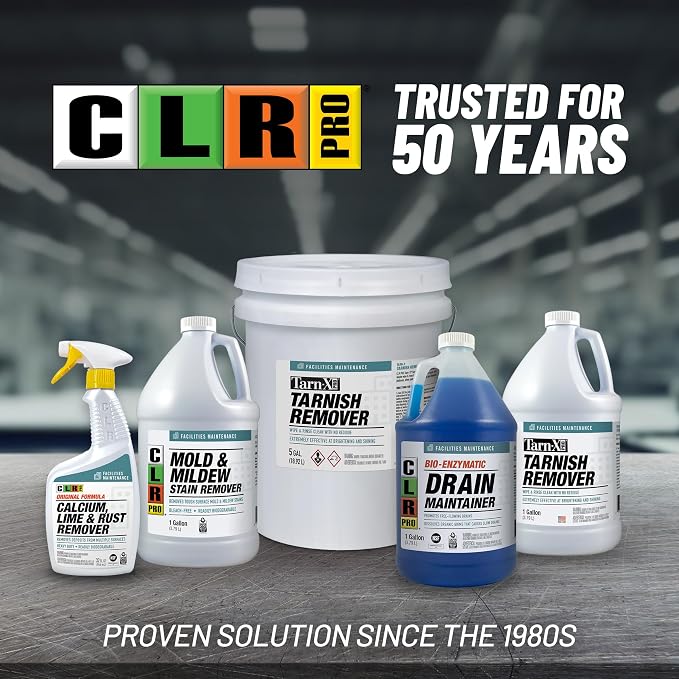 CLR PRO Heavy Duty Bleach-Free Mold & Mildew Stain Remover - Works on Tile, Wood, Concrete, Glass, and More, 1 Gallon Bottle