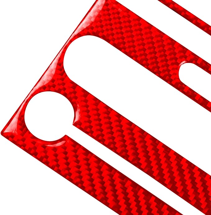 Red Real Carbon Fiber Trim for Ford Mustang Accessories | for GT Shelby 2005 2006 2007 2008 2009 Radio Dash Panel Frame Interior Thick Overlay Decal