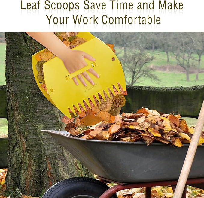 Mobitel Leaf Scoops Hand Rakes -Large Leaf Grabber for Picking Up Yard Leaves, Lawn Garbage and Grass Clippings