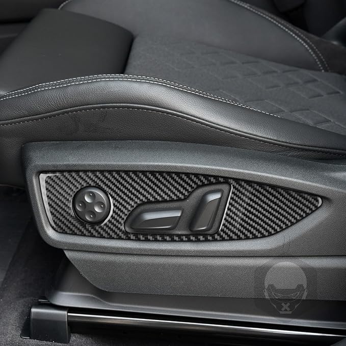 Real Carbon Fiber Trim for Audi 80A Q5 Accessories | for SQ5 2018-2025 Dash Seat Adjustment Button Panel Frame Cover Sticker Interior Thick Overlay Decal
