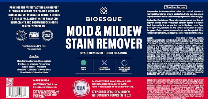 Bioesque Mold & Mildew Stain Remover, 1 Gallon (Pack of 1)