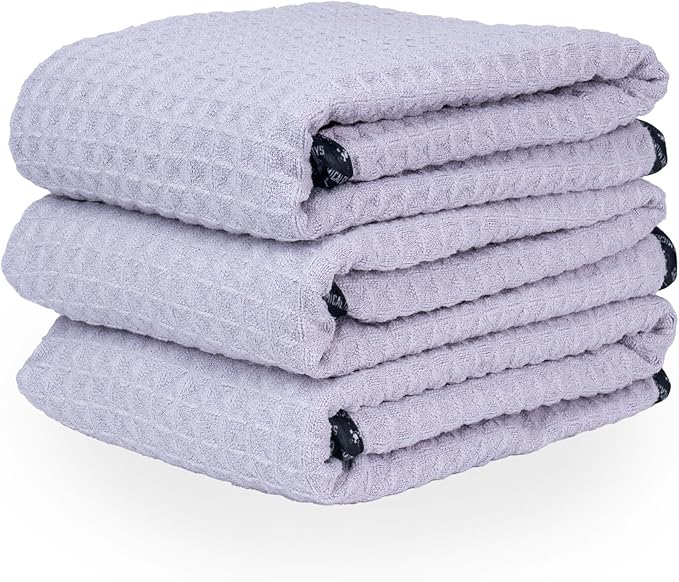 Chemical Guys, Waffle Weave Glass & Window Towel, Lavender, 25 x 36, 3 Pack | Waffle-weave towels wipe glass, mirrors and windows streak-free, scratch-safe for cars and home, three pack