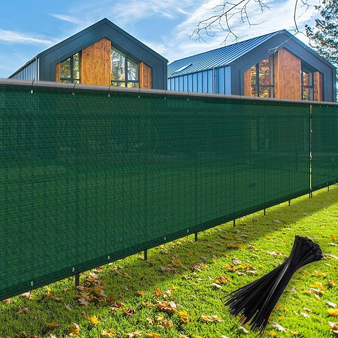 LOVE STORY Custom Size 3' x 20' Balcony Privacy Screen Cover, Dark Green | HDPE Fabric, 95% UV Block, Fence Screen for Patio, Railing Cover for Apartment, Privacy Protective, Custom Size Available