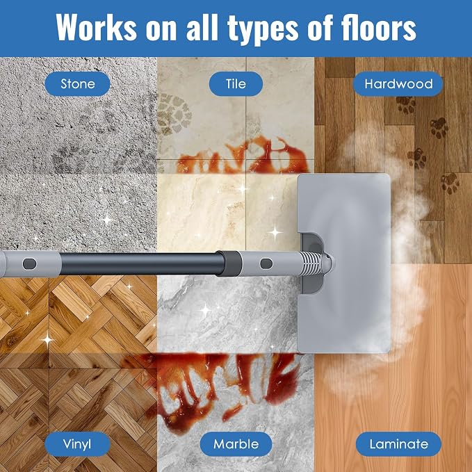 FEPPO Steam Mop & Detachable Handheld Steam Cleaner for Home and Floor Cleaning, 15s Heat-Up, 230°F Floor Steamer for Deep Cleaning with Multi-purpose Attachments Hardwood Floors, Tile,Grout,Furniture