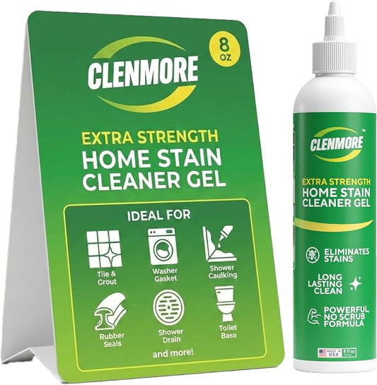 Home Stain Cleaner Gel – Extra Strength Stain Remover For Tiles, Grout, Showers, Tubs, Rubber Seals & Toilets – No Scrub Grout Cleaner & Front Load Washer Cleaner – 8 fl oz