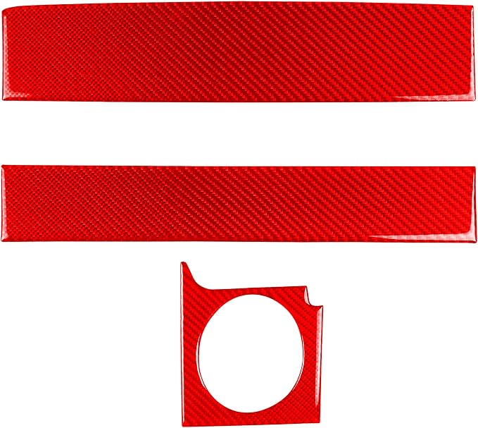 Red Real Carbon Fiber Trim for Ford Mustang Accessories | for GT Shelby 2005 2006 2007 2008 2009 Co-Pilot Instrument Dashboard Interior Thick Overlay Decal