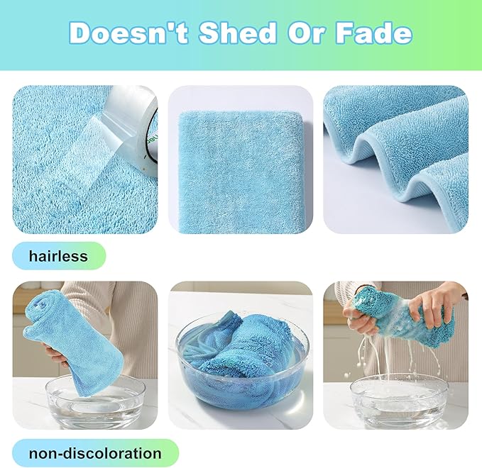 JOYMOOP Microfiber Towels for Cars, 3 Pack 35.4" x 23.6" Car Drying Towel, Blue Reusable Car Towel, Quick Drying Car Microfiber Cleaning Cloth for RVs, SUVs, Trucks