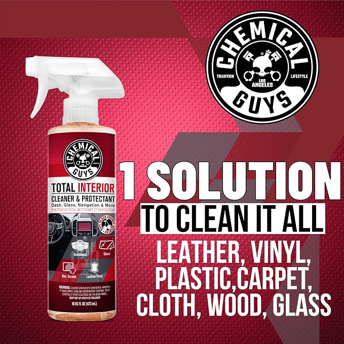 Chemical Guys, Total Interior Cleaner & Protectant, Black Cherry, 1 Gallon | Cleans leather, vinyl, plastic, glass and carpet in one step, residue-free finish with a black cherry scent
