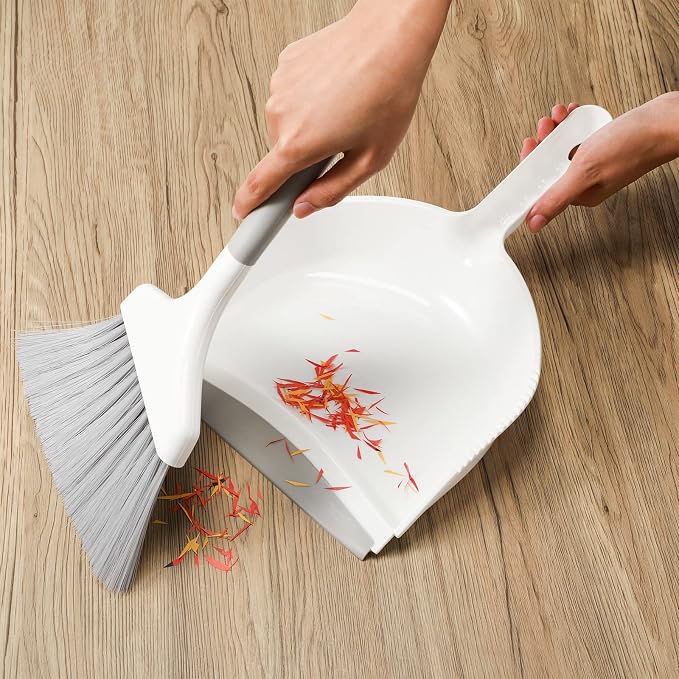 4 Sets Mini Dustpan and Brush Set Small Dustpan and Broom Set Portable Home Cleaning Supplies Brush and Dust Pan Combo with Handle for Desk Kitchen Keyboard Car Pet Waste