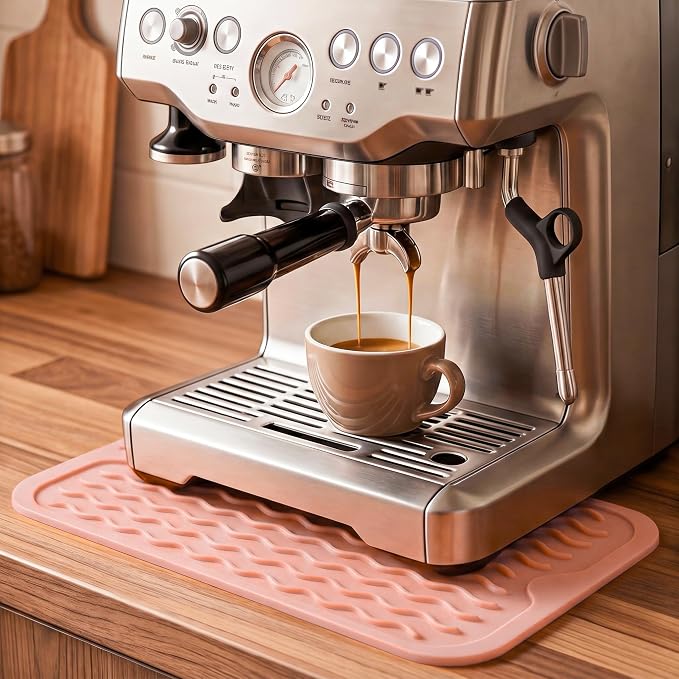 MicoYang Silicone Dish Drying Mat for Multiple Usage,Easy clean,Eco-friendly,Heat-resistant Silicone Mat for Kitchen Counter or Sink,Refrigerator or Drawer Liner Pink S 12 inches x 6 inches
