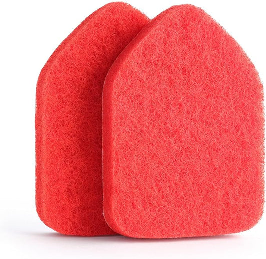 Scrubber Sponge Refill for 3 in 1 Moku Home Shower Scrubber, 2-Pack (Red) | Non-Scratch Pads for Tub, Tile, Sink, Shower, Kitchen, Wall & Floor; for Moku Home Extendable Long-Handle Bathroom Brush