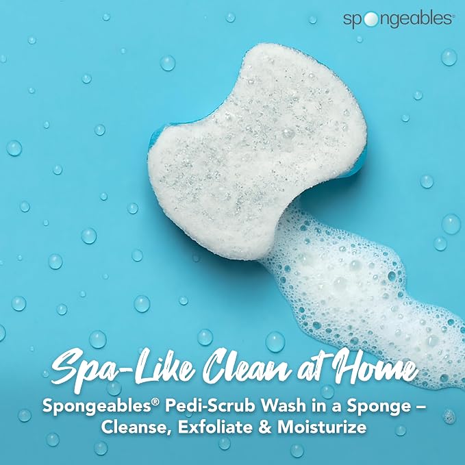 Spongables Pedi Scrub Foot Exfoliating 20+ Wash Sponge, Clean & Fresh, 1 Count