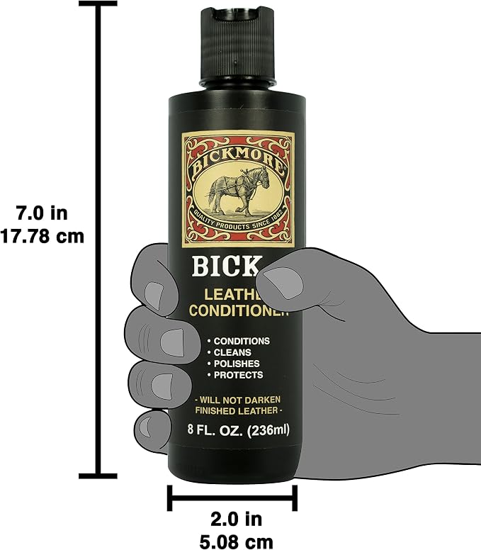 Bick 4 Leather Conditioner & Cleaner, Won't Darken Boots, Couch, Bags 8 oz | Made in USA, For Shoes, Furniture, Jackets, Auto Interiors, Apparel & Accessories