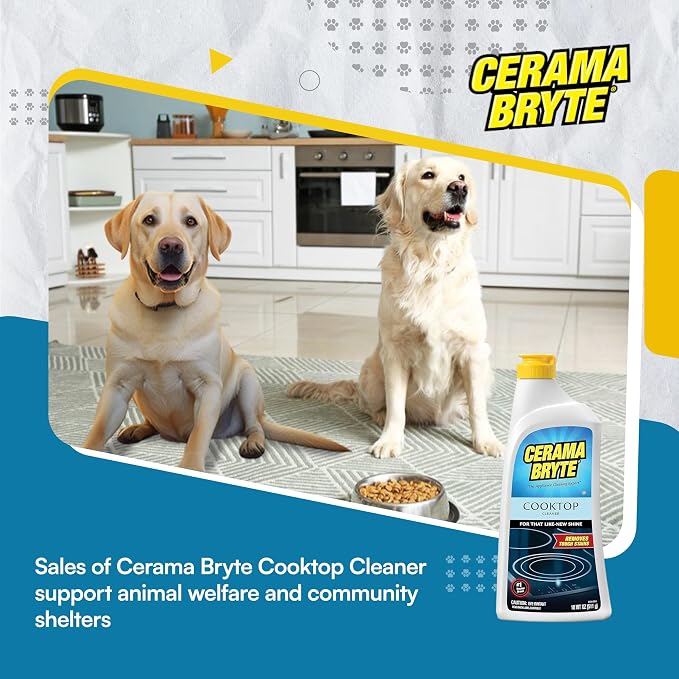 Cerama Bryte Cooktop Cleaner for Glass-Ceramic Surfaces, 18 oz, 2 Pack
