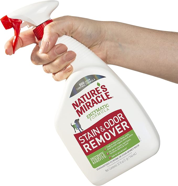 Nature’s Miracle Stain and Odor Remover Dog, 32 Ounces, Everyday Mess Enzymatic Odor Control Formula (Pack of 2)