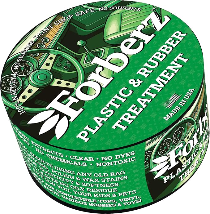 Plastic & Rubber Treatment - Restore & Renew Plastic, Rubber & Vinyl - Remove Compound/Polish/Wax Stains - Interior & Exterior - No Silicone, No Solvents, Paint Shop Safe, Nontoxic - 3oz