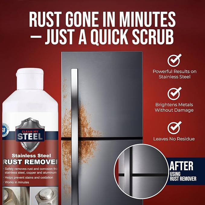 CLEAN MY STEEL Stainless Steel Rust Remover Industrial Cleaner (5L) | NSF certified food-safe formula. Economical 5-Liter bulk supply