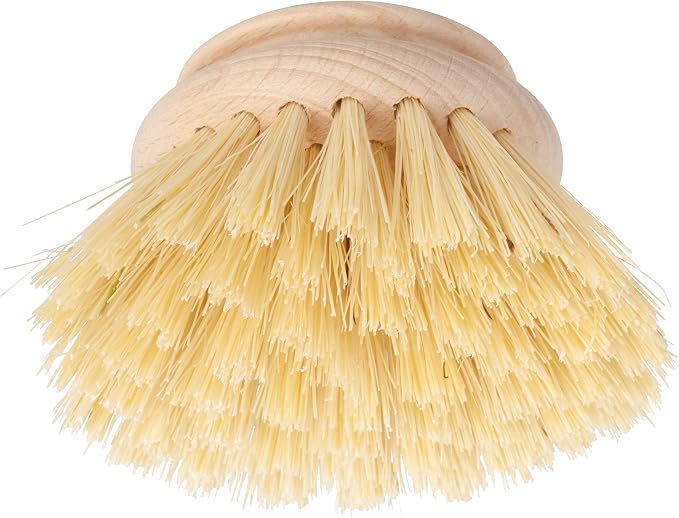 Redecker Dish Brush Replacement Head, Tampico Fiber, 2 Inch Round – Wooden Replacement Brush Head for Dishes & Cookware, Made in Germany