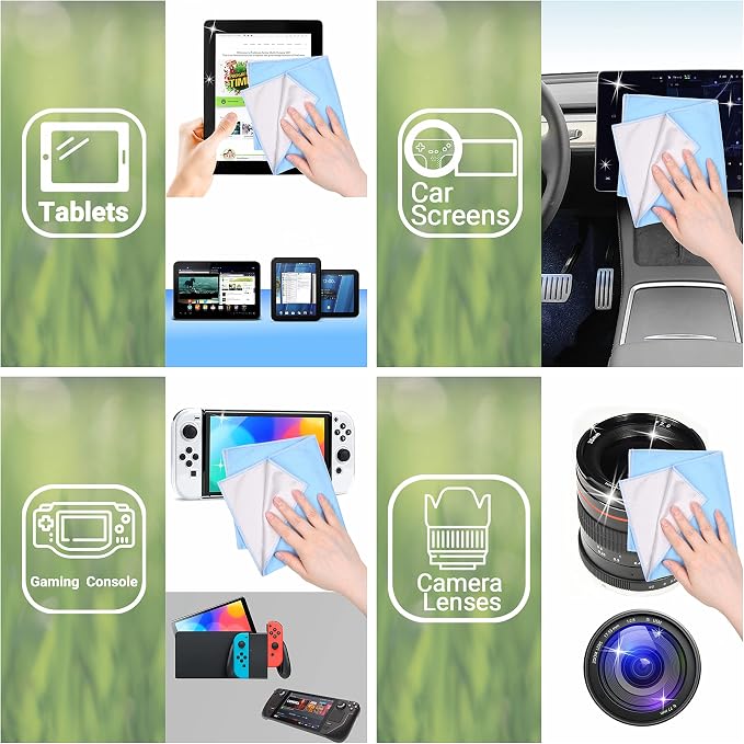 Eco-Fused Oversized Microfiber Cleaning Cloths XL - 5 Pack - 12 x 12 - Double-Sided - Microfiber & Suede for Smartphones, LCD TV, Tablets, Laptop, Camera Lenses & Other Surfaces