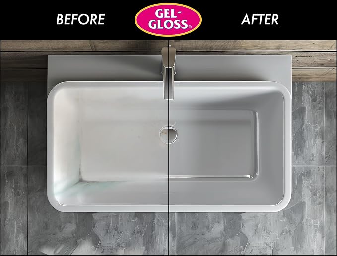Gel-Gloss Home Kitchen & Bath Polish - Carnauba Wax Formulation, 16 oz. | High Shine Protective Coating, Removes Water Spots, Light Scratches & Stains, Restores Color & Shine