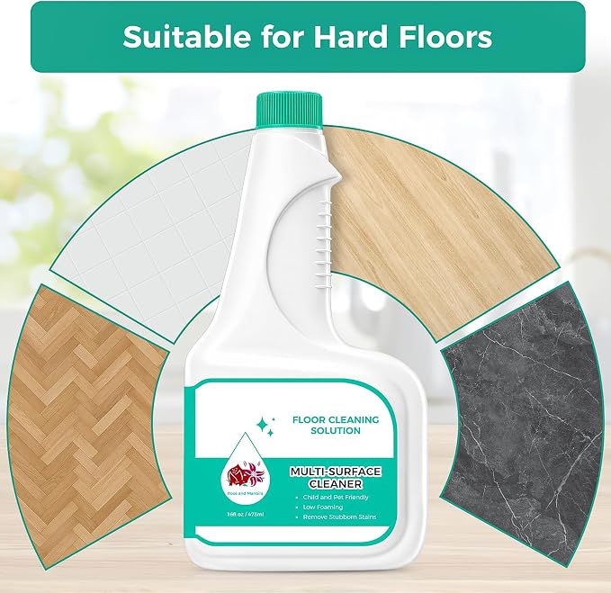 Floor Cleaning Solution for eufy C20/C28/E25/E28/X10 Pro Omni Robot Vacuum | Deeply Cleans Various Hard Floors Without Leaving any Residue. 473ml, 16 Fl Oz, Mixed Floral Fragrance 2 Pack