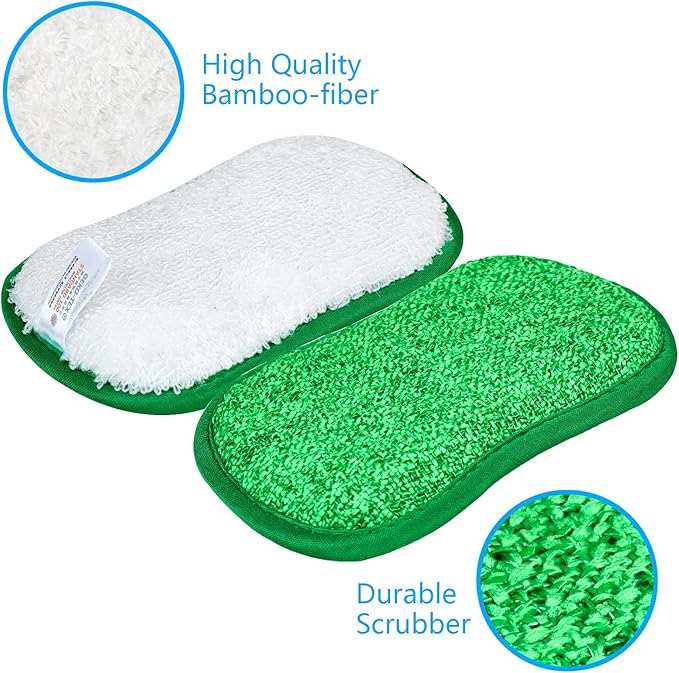 10 Pack Kitchen Dish Sponges Scrubber Non-Scratch Multi-Purpose Dishcloths, Sponge Along with Heavy Duty Scouring Power - Effortless Cleaning of Dishes, Pots and Pans