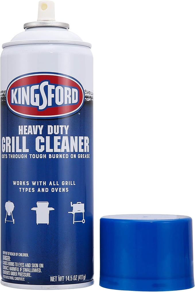 Kingsford Heavy Duty Foaming Grill Cleaner Spray BBQ Degreaser for Charcoal and Gas Grills Cuts Grease Burnt-On Food and Grime Easy Spray-On Foam for Grill Grates and Surfaces 14.5 OZ Aerosol Can