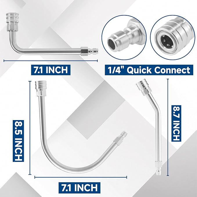 Pressure Washer Extension Wand-30°, 90°, 120° Gutter Cleaner Wand | 5 Nozzle Tips, 1/4" Quick Connect, High Power Washer Lance for Roof, Deck, Car, Gutters, 4000 PSI