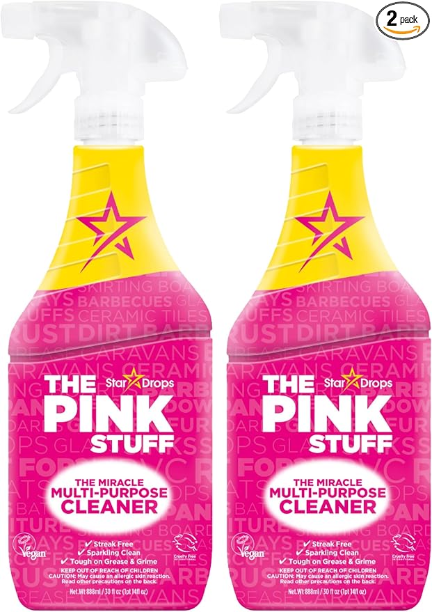 The Pink Stuff Miracle Multi-Purpose Cleaner Spray,30 fl oz – Now 20% More! Powerful All-Purpose Cleaning Solution for Kitchens,Bathrooms,Floors&More – Cuts Through Grease&Grime with Ease,(Pack of 2)