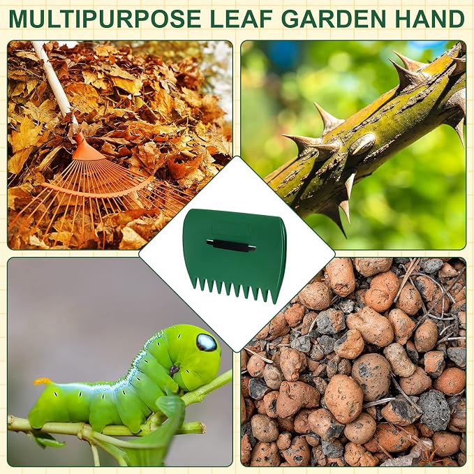 Sherr 6 Pcs Leaf Scoops Hand Rakes, Large Leaf Scoops and Claws Lightweight Plastic Leaves Grabbers for Picking up Leaves, Clippings, Grass, Collect Garden Rake Scooper