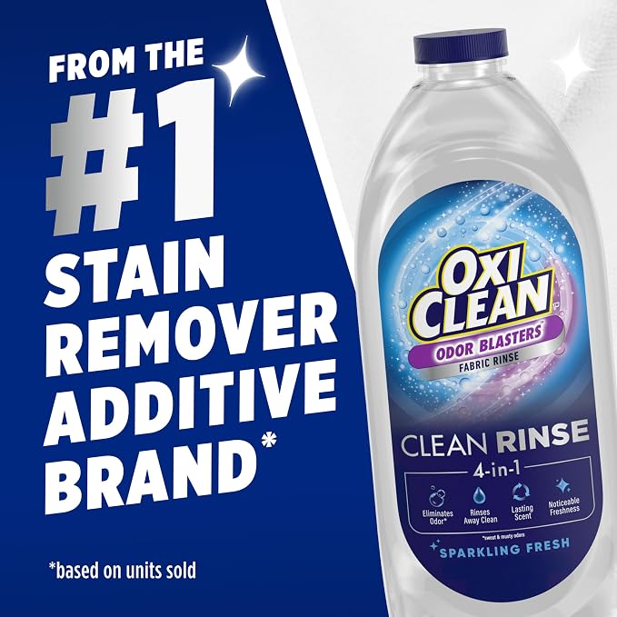 OxiClean Odor Blasters Fabric Rinse, Sparkling Fresh Scent, 50 fl oz | 4-in-1 Clean Rinse Formula, Laundry Additive, Odor Eliminator, Removes Sweat and Musty Odors