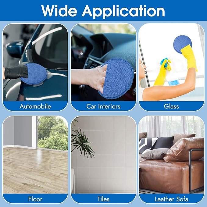 10 Pack Wax Applicator Pads Microfiber with Finger Pocket for Car Wax | Foam applicator pad with finger pocket, Scratch-free waxing for cars & household, Machine washable & reusable