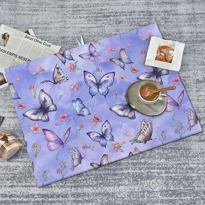 Butterfly Dish Drying Mat for Kitchen Counter Cute Kitchen Mat Microfiber Kitchen Countertop Absorbent Reversible Drainer Rack Pad Dish Drying Mat 18 x 24 Inch