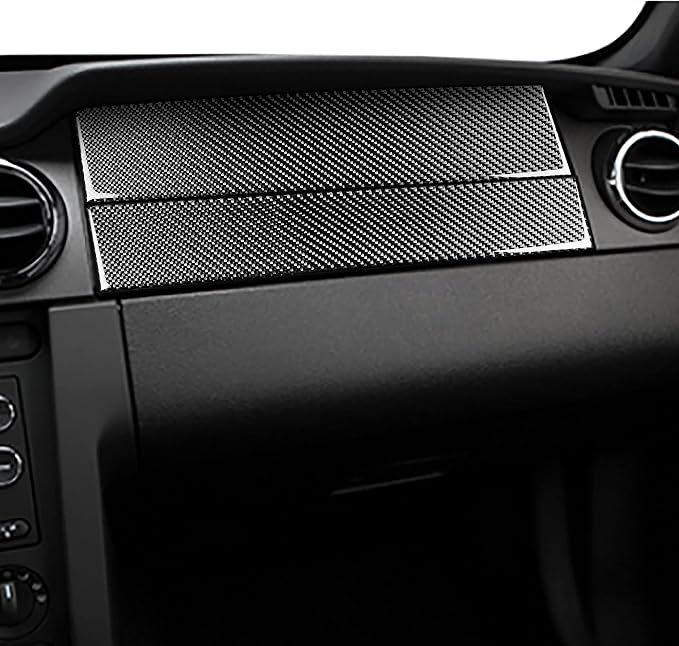 Real Carbon Fiber Trim for Ford Mustang GT Shelby Accessories | for 2005 2006 2007 2008 2009，Passenger Decor Console Cover Strip，Thick Overlay Sticker Decal