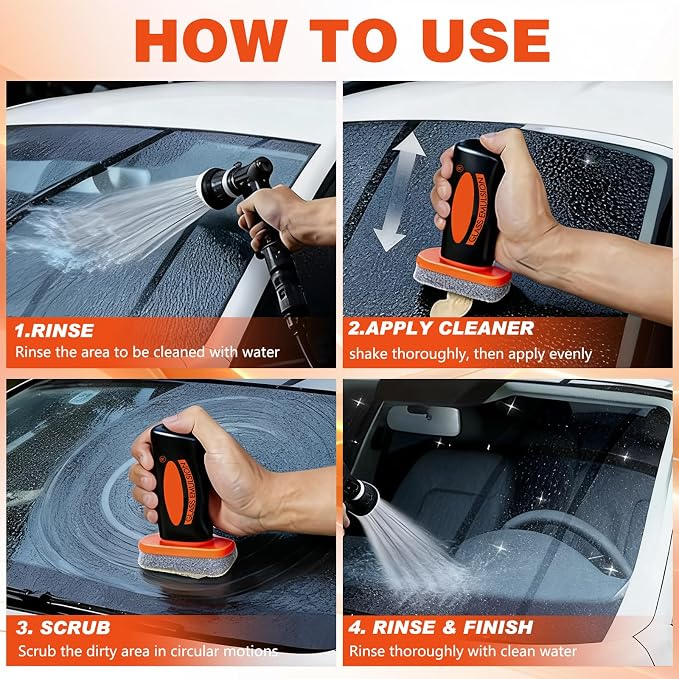 2PCS Glass Oil Film Remover for Car,Roll-On Glass Compound with Cleaning Board,Removes Oil Film & Smudges,Universal Anti-Rain Fog BrushOil Film Remover for Car Windshields(100g)