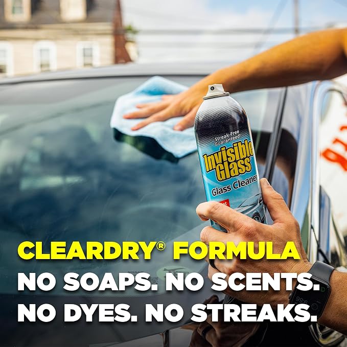 Invisible Glass 91164-2PK Premium Aerosol Glass Cleaner Spray for Car Windshields and Windows, Automotive and Home Window Cleaner, Streak-Free, Ammonia-Free, Tint-Safe – 19 oz (Pack of 2)