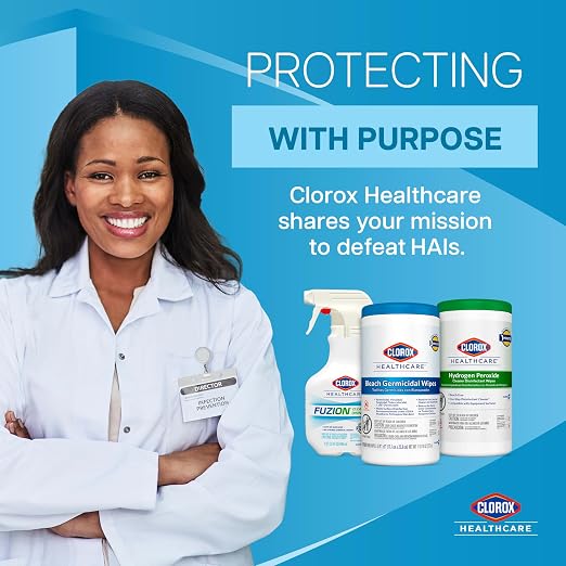 Clorox Healthcare Hydrogen Peroxide Cleaner Disinfectant Refill, Bleach Free, 128 Fluid Ounces (Package May Vary)
