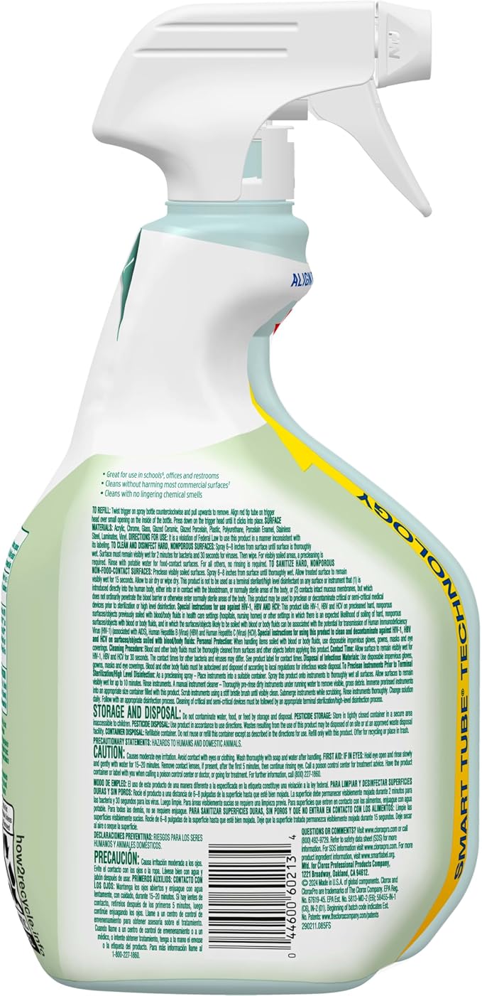 Clorox CloroxPro EcoClean Disinfecting Cleaner Spray Bottle, 32 Fluid Ounces