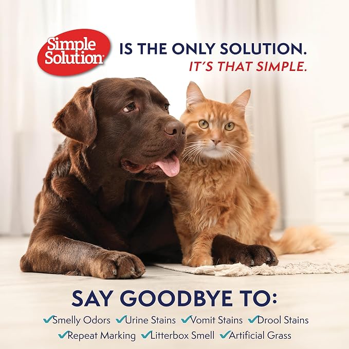 Simple Solution Hard Floor Stain & Odor Remover, Pet Stain Cleaner, Gallon | Dog Stain & Odor Remover, Pet Urine Enzyme Cleaner, Dog Urine Hardwood Cleaner, Pet Odor Eliminator, Hard Floor Stain Remover