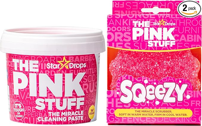 Stardrops- The Pink Stuff Miracle Cleaning Paste - SQeeZY Scrubber Sponge Bundle