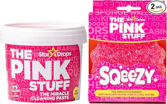 Stardrops- The Pink Stuff Miracle Cleaning Paste - SQeeZY Scrubber Sponge Bundle