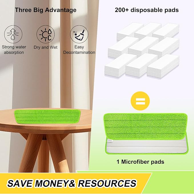 16.5 Inch Reusable Mop Pads Microfiber Spray Mop Replacement Heads for Wet/Dry Mops Compatible with Bona Floor Care System (6 Pack)