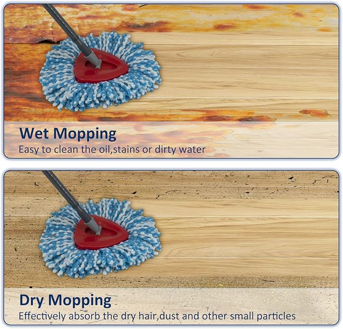 2 Pack Mop Head Replacement Compatiable with Oceda EasyWring,Mops Refill Replace Head for EasyWring Spin Mop 1 Tank Systerm - Microfiber, Easy to Replace,Deep Floor Cleaning and Machine Washable