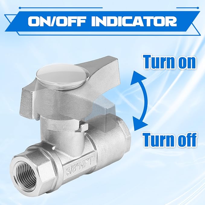 M MINGLE Ball Valve Pressure Washer, 3/8" Quick Connect Shut Off Valve | for Power Washer Hose, 5000 PSI
