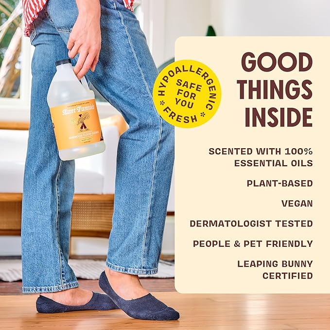 Aunt Fannie's Ultra Concentrated Hardwood Floor Cleaner, Vinegar-Free Plant Based Hardwood Floor Cleaner for Mopping, Bright Lemon Scent, 64 oz. (Pack of 1)