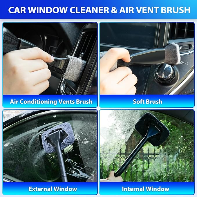 THINKWORK Car Cleaning Kit, High Power Vacuum with Detailing Brush Set | 8000PA Suction, Cleans Tight Gaps, Pet Hair & Crumb Removal, Corded Handheld, Washable Filter, Car & Home, Gift