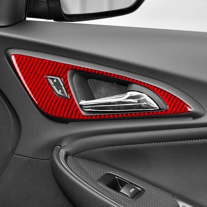 Real Carbon Fiber Trim for Chevy Malibu 9th Gen Accessories | for 2016-2024 Inner Door Bowl Handle Pull Cover Sticker Interior Thick Overlay Decal