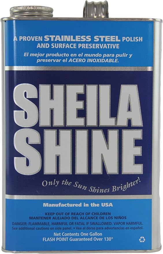 Sheila Shine Stainless Steel Cleaner for Appliances (4 x 1 Gallon) - Made in USA - Polishes, Cleans & Protects All Metal Surfaces Like Grills, Fridges, Countertops - Professional-Grade Liquid Formula